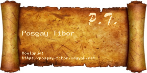 Posgay Tibor névjegykártya